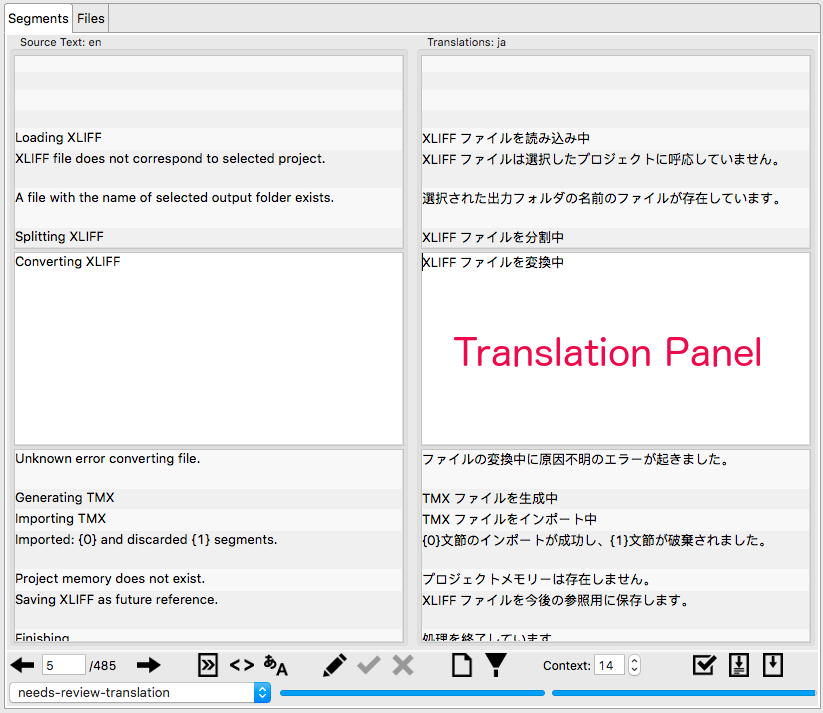 Translation Panel