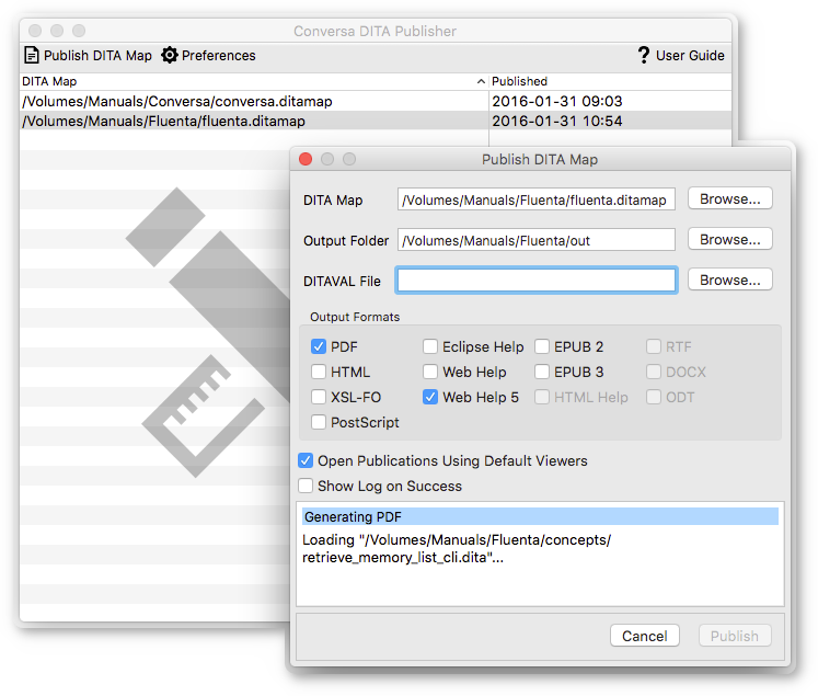 Conversa dialogs