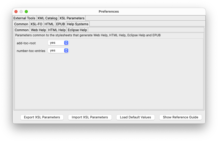 Preferences dialog showing the options for Help Systems