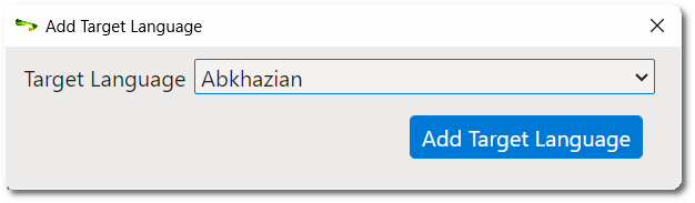 Add Target Language dialog