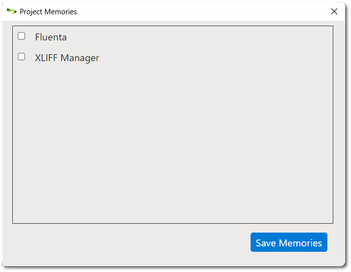 Project Memories dialog