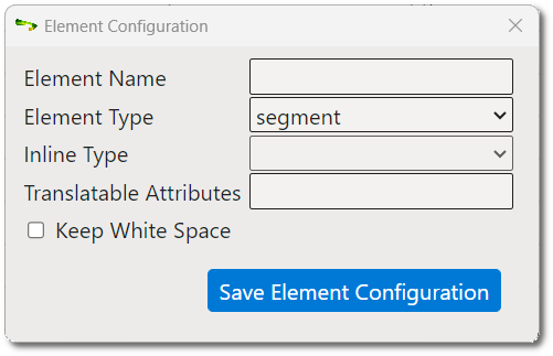 Element Configuration dialog