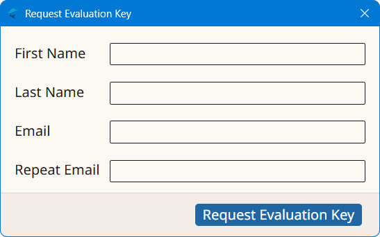 Request Evaluation Key Dialog