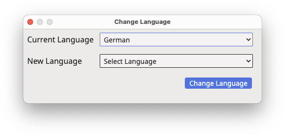 Change Language Dialog