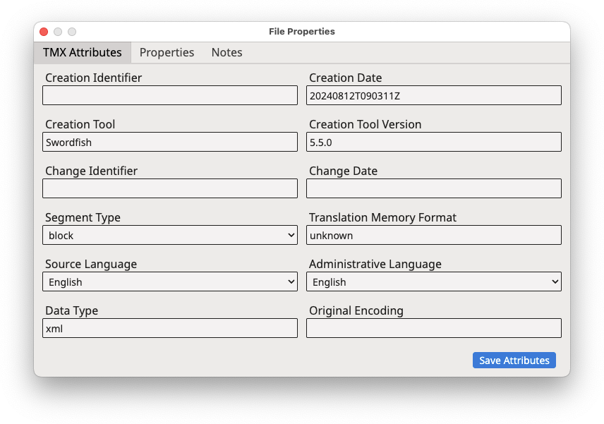 File Properties Dialog