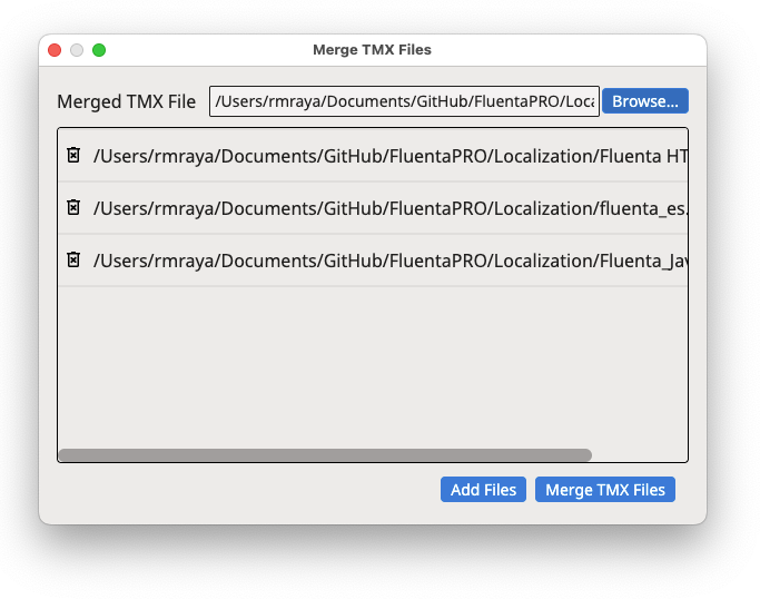 Merge TMX Files Dialog