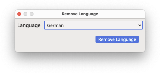 Remove Language Dialog