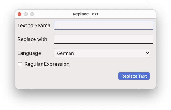 Replace Text Dialog