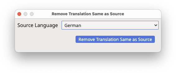 Remove Translation Same as Source Dialog