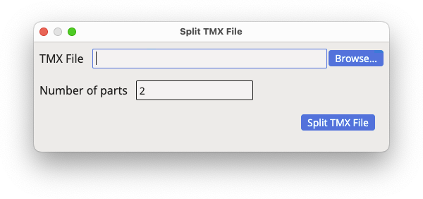 Split TMX File Dialog